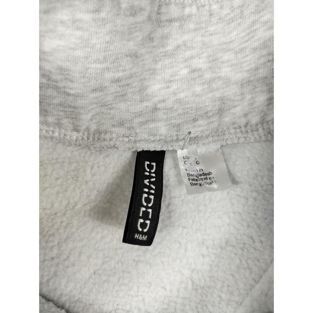 H&M Divided Sweatshirt Womens Large Gray Pink California 1991 1/4 Zip Cropped - Picture 4 of 10